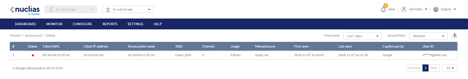 Social Login reporting on Nuclias