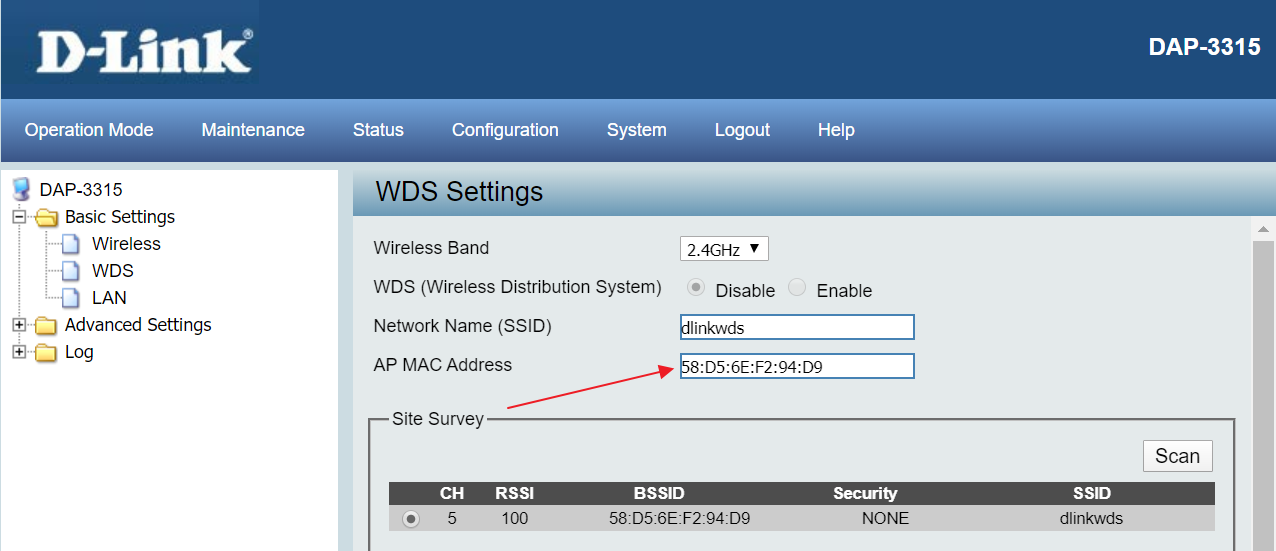 DAP-3315 WDS