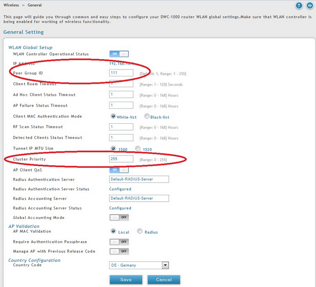 DWC How to configure cluster between two or more DWC-1000 DWC-2000