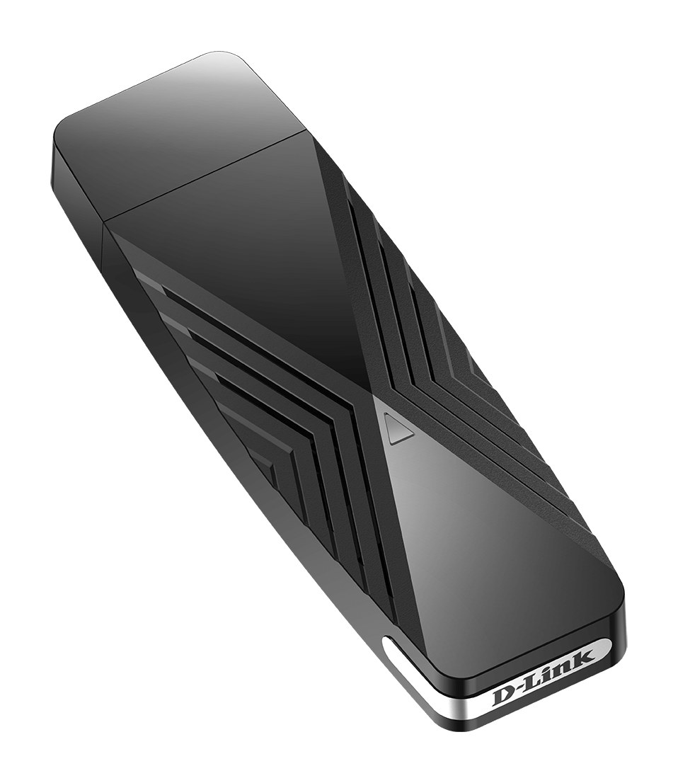 DWA-X1850 AX1800 Wi-Fi 6 USB Adapter - side angle with lid on.